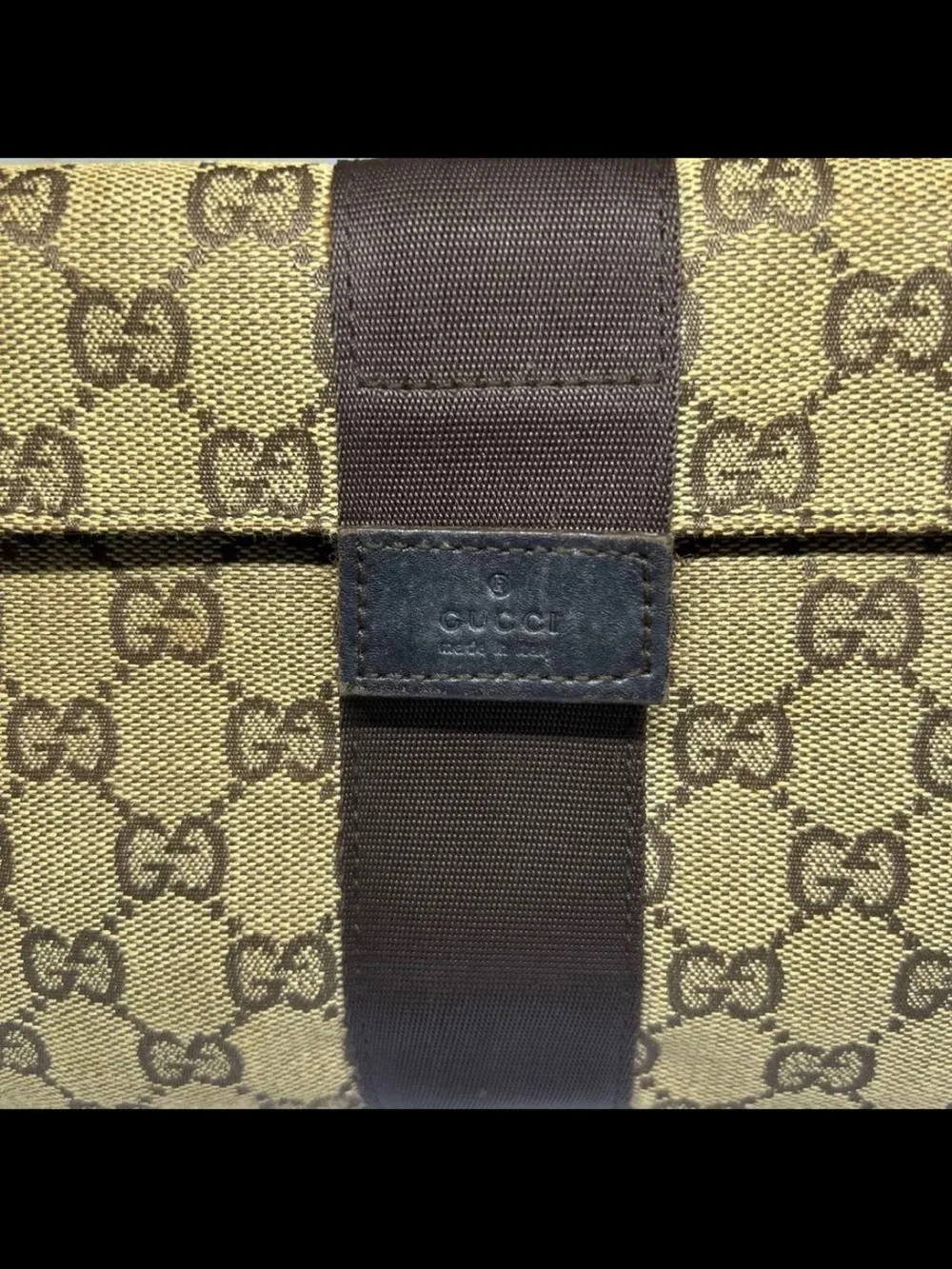 Gucci Beige and Brown GG Canvas Toiletry Pouch